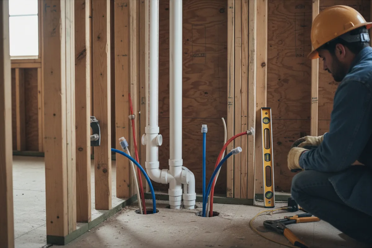 Drain and supply rough-in during Garbage Disposal Repair in Keystone